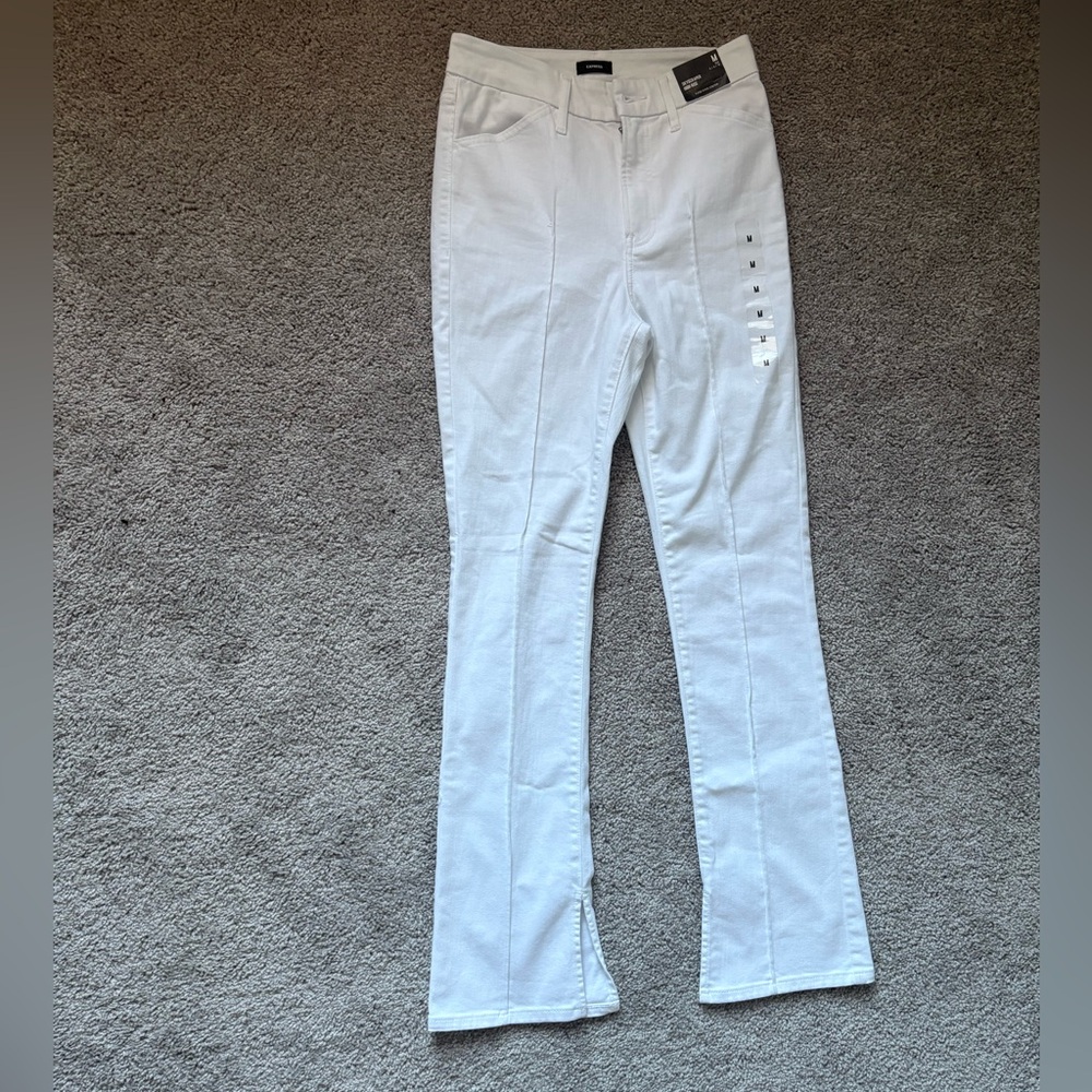 Express Women's Flare White Jeans